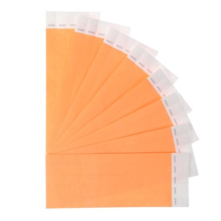 Paper control bracelet "Orange neon" Tyvek 100 pieces-2