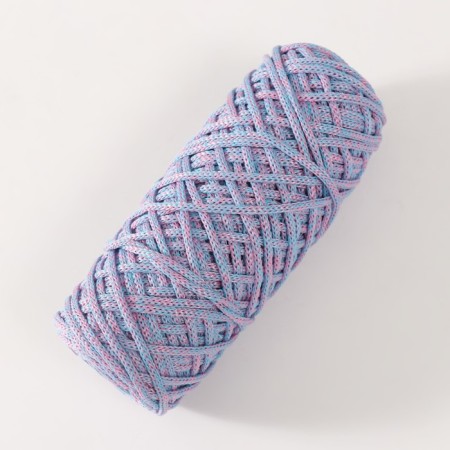 Knitting cord 35% cotton, 65% polypropylene 3 mm 85m/160 ± 10 g (blue/pink)-1