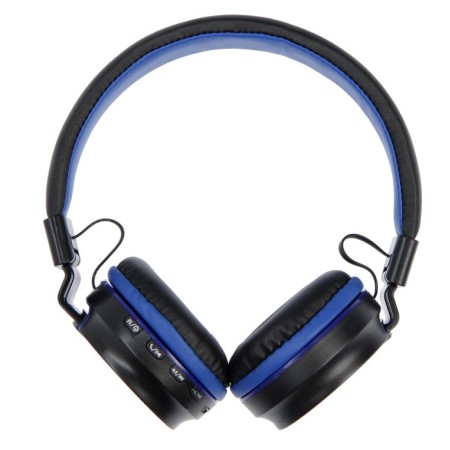 Wireless headphones Luazon HQ-3, folding, microphone, microSD, black and blue-2