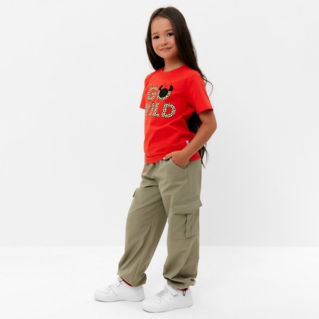 Children's T-shirt "Go Wild" Minnie Mouse, height 98-104, red-2