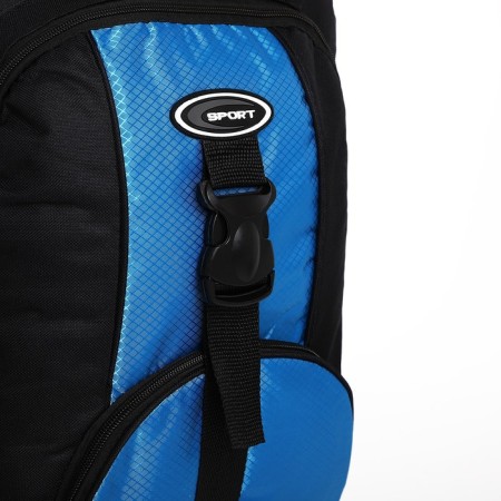 Tourist backpack on lightning, 5 outer pockets, black/blue color-6