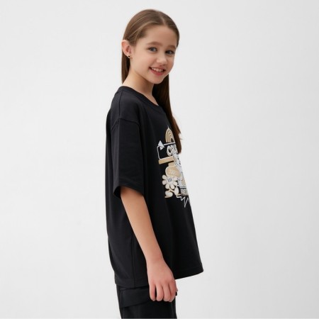 Children's Minaku T -shirt, black color, height 158 ​​cm-5
