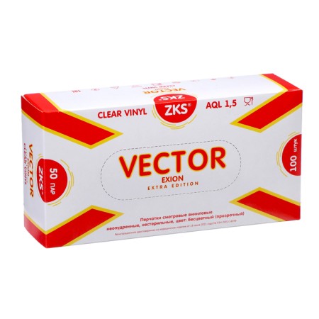 ZKS gloves vinyl Vector Exion transparent 4.0 g size m 50 pairs/un-1