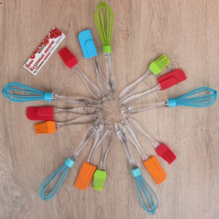 Set for baking the share "ice", 3 objects: a blade 23.5 cm, a brush 20.5 cm, a corolla 25 cm, color mix-5