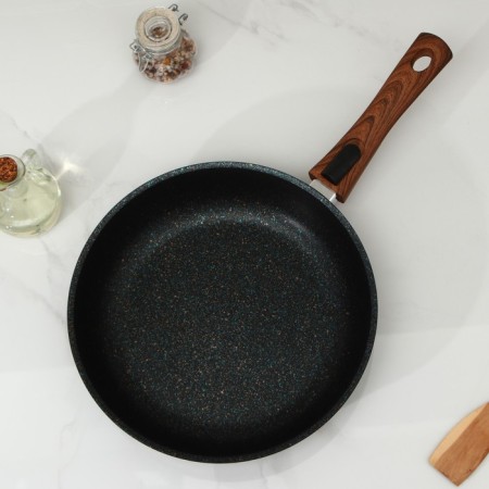 Granit Ultra Blue, D = 28 cm pan, removable handle, anti -stick coating, black color-1