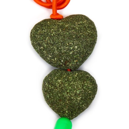 Toy - teaser for cats from cat mint "heart", with a ring on a finger, 20 cm-1