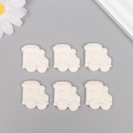 Decor for the creativity of Polystone "Steam" White set 6 pcs 3x2.8 cm-2