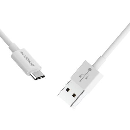 Cable Borofone BX22, Micro USB - USB, 2.4 A, 1 m, white-1