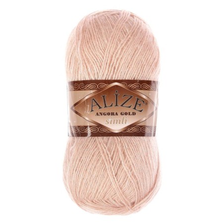 Yarn "Angora Gold Simli" 75% acrylic, 20% wool, 5% metallic 500m/100g (404 champagne)-1