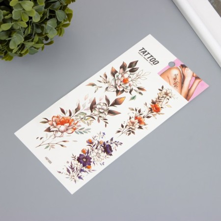Tattoo on the body color "Small flowers" 10x20.5 cm-1