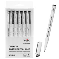 Ручка капиллярная для черчения и графики Гамма "Студия" линер 0.1 мм, чёрный, цена за 1 штуку