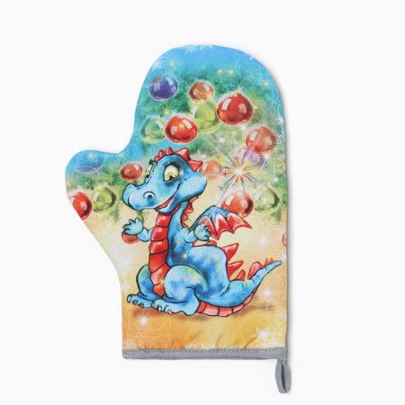Mittens-Poskvka "New Year's toys" 20x28 cm, 35% hl, 65% PE, Vatin 250 g/m2-1