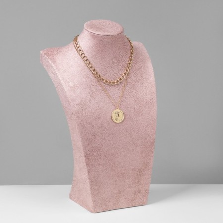 Bust for jewelry, 34 × 20.5 × 12 cm, h = 34cm, pink color-1