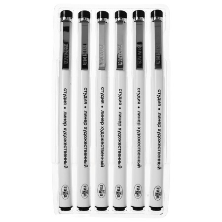 A set of capillary handles, Liners Gamma Studio, 6 pieces: 0.05, 0.1, 0.2, 0.3, 0.5, 0.8, black-2