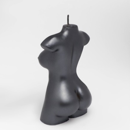 Figure candle "Women's torso", 4x6x10 cm, wet asphalt-3