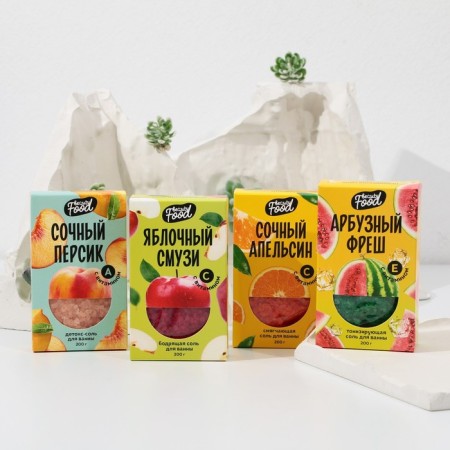 Соль для ванны, 200 г, аромат клубники, BEAUTY FOOD-3