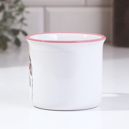 Ceramic "paw" mug, 450 ml, white color-1