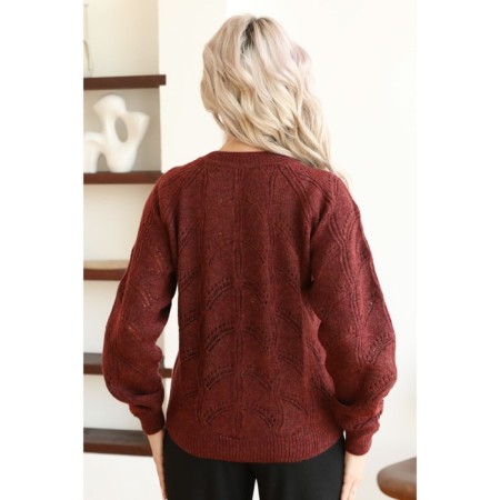 Cardigan female, size 44, burgundy color-2
