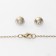 Set 2 objects: earrings, pendant “dew” flower, blue-white color in gold, 48 cm