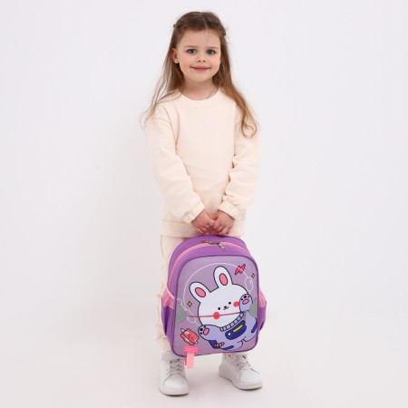 Baby backpack on lightning, 3 outer pockets, lilac color-3