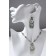 Set 2 items: earrings, necklace "India" Flora and fauna, blue color in black silver, 32 cm