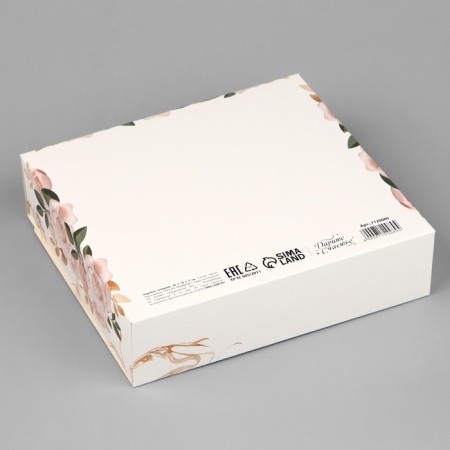 Gift folding box, packaging, “March 8, gold”, 20 x 18 x 5 cm, without tape-4