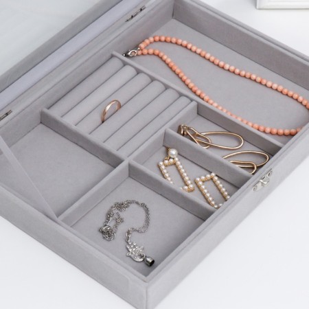Borhat casket for jewelry multifunctional "gray fog" 5x20x28 cm-4