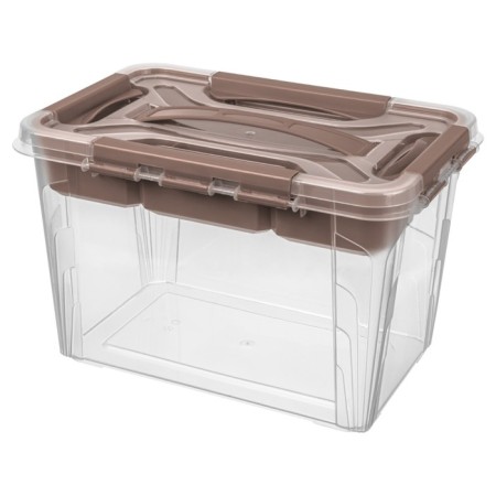 Universal Grand Box box, brown color, with locks and an argana insert, 6.65 liters.-2