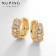 Cooping earrings Xuping blindness, white color in gold, d = 1.7 cm