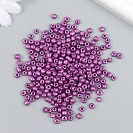 Glass beads 6/0 "eggplant" metallic 450 g-1