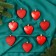Christmas tree decoration "Romance" (set of 8 pcs) 6 cm, red