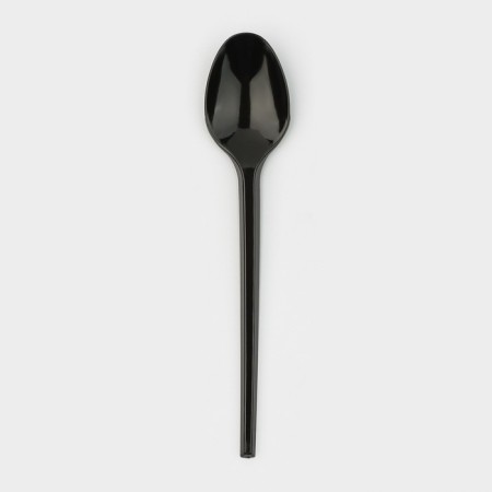 A spoon of a teaspoon plastic disposable black "standard", 12.5 cm