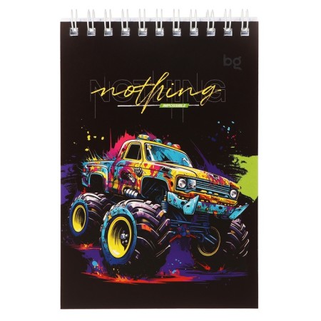 Notepad A6, 60 sheets in a cage, on the crest, Bright Cars, cover coated cardboard, block 60g/m2, mix-3