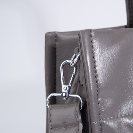Luggage bag, external pocket, long belt, gray color-4
