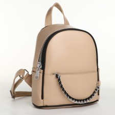 Women's backpack on lightning, beige color