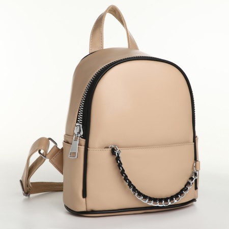 Women's backpack on lightning, beige color