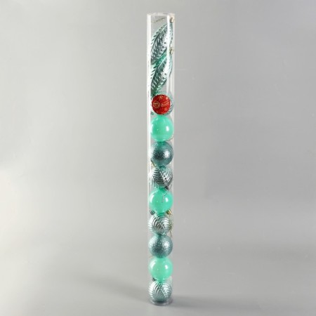Set of jewelry plastic 11 pcs "Melody" icicle, 6 cm, green-1