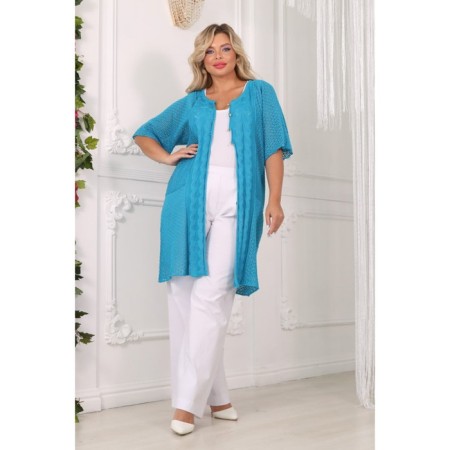 Cardigan female, size 60, blue color-5