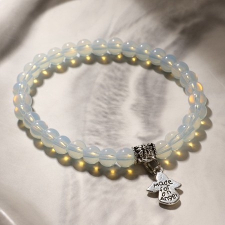 Bracelet with suspension mix ball No. 6 "Moonstone" matte-2