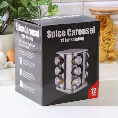 Set for glass spices on the stand “Prof”, 100 ml, 19 × 20 cm, 12 pcs, bronze color-6
