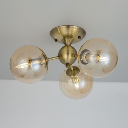 Ceiling chandelier CITILUX “Tommy” CL102133, 46x46x23.5 cm, 3x40W, E14, brown color-5