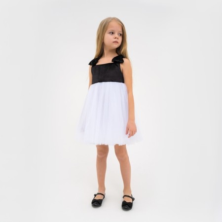Dress elegant children's KAFTAN, p. 34 (122-128 cm), black/white