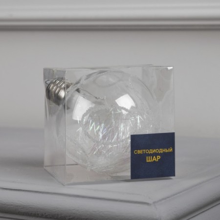 Fir -tree ball "Ice pattern", batteries, 1 LED, RGB glow-2