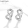 Hooping earrings Xuping Infinity, white color in silver