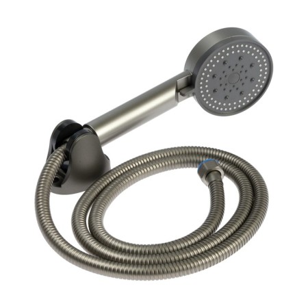 Bath mixer Zein Z3839, single -leaf, shower set, watering can 5 modes, graphite-9