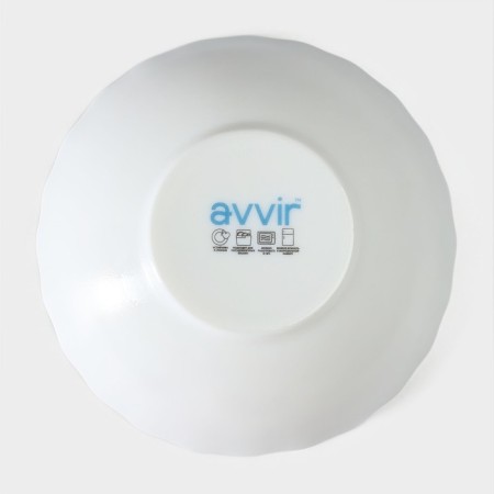 The plate deep shade "Fern sheet", 600 ml, d = 17.5 cm, glass ceramic, white color-3