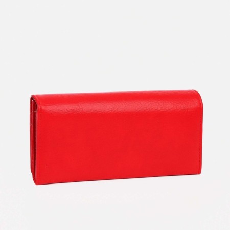 Women's wallet on magnets, red color-1