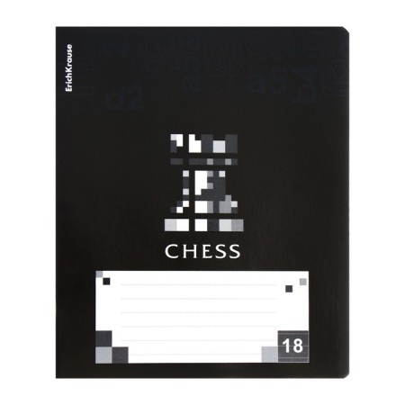 A notebook of 18 sheets in the Erichkrause "Chess Player", UV-Lyus, Cover Cover Cardboard, Offset Bloc, Mix-3
