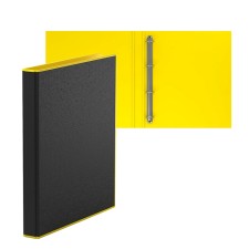 Folder on 4 rings A4, Erichkrause Accent, 35 mm, 1750 μm, black/yellow