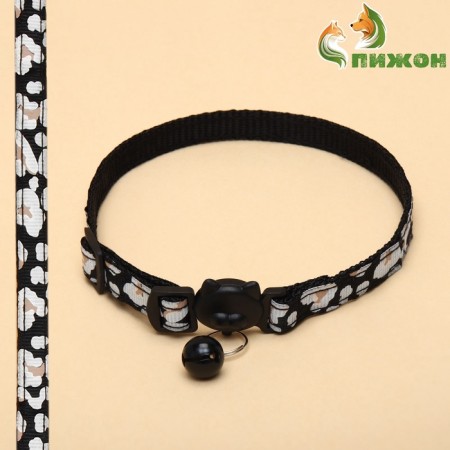 Koshachi collar "Leopard", with a bell, 30 x 1 cm, polyester, black